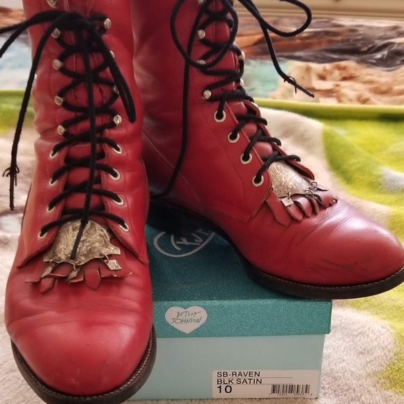 Justin Boots Other - Justin Roper Red Leather Lace Up Boots Unisex